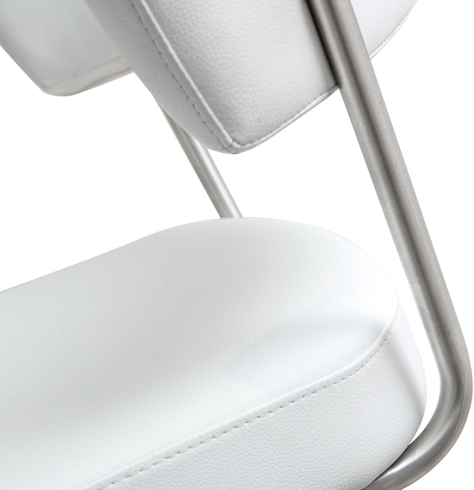 Cosmo White Stainless Steel Barstool - UK - Home And Beyond