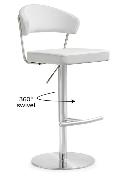 Cosmo White Stainless Steel Barstool - UK - Home And Beyond