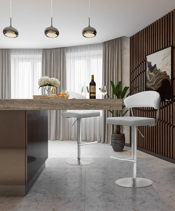 Cosmo White Stainless Steel Barstool - UK - Home And Beyond
