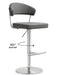 Cosmo Grey Stainless Steel Barstool - UK - Home And Beyond