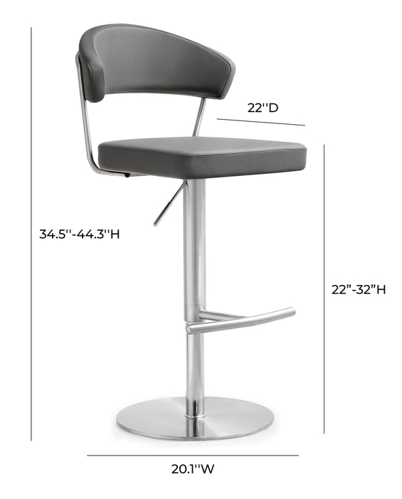 Cosmo Grey Stainless Steel Barstool - UK - Home And Beyond
