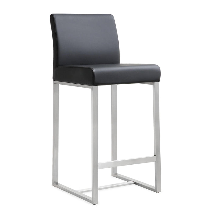 Denmark Black Stainless Steel Counter Stool - Set of 2 - UK - Home And Beyond