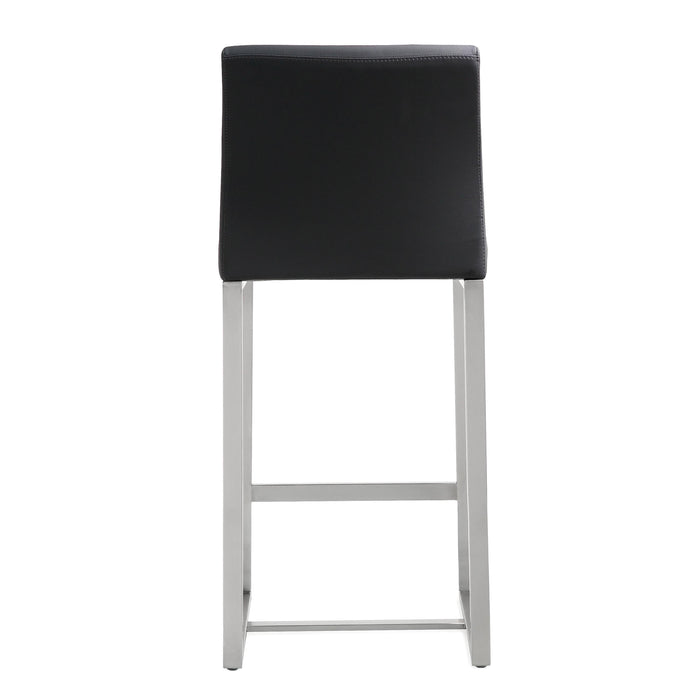 Denmark Black Stainless Steel Counter Stool - Set of 2 - UK - Home And Beyond