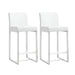 Denmark White Stainless Steel Counter Stool - Set of 2 - UK - Home And Beyond