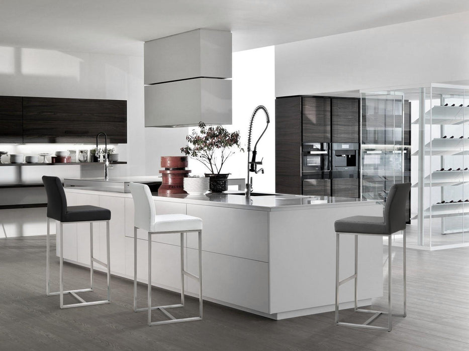 Denmark White Stainless Steel Counter Stool - Set of 2 - UK - Home And Beyond