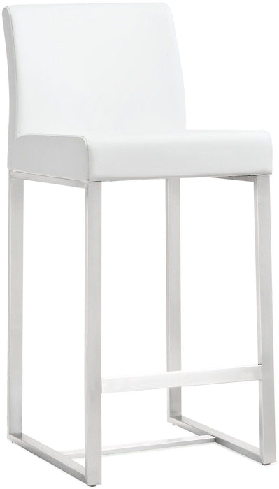 Denmark White Stainless Steel Counter Stool - Set of 2 - UK - Home And Beyond
