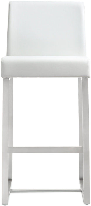 Denmark White Stainless Steel Counter Stool - Set of 2 - UK - Home And Beyond