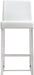 Denmark White Stainless Steel Counter Stool - Set of 2 - UK - Home And Beyond