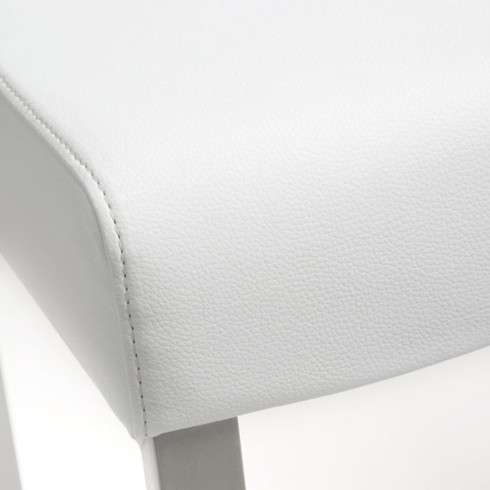 Denmark Performance Vegan Leather Stool with Silver Base - Set of 2