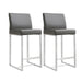 Denmark Grey Stainless Steel Counter Stool - Set of 2 - UK - Home And Beyond