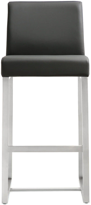 Denmark Performance Vegan Leather Stool with Silver Base - Set of 2