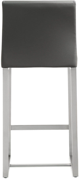 Denmark Performance Vegan Leather Stool with Silver Base - Set of 2