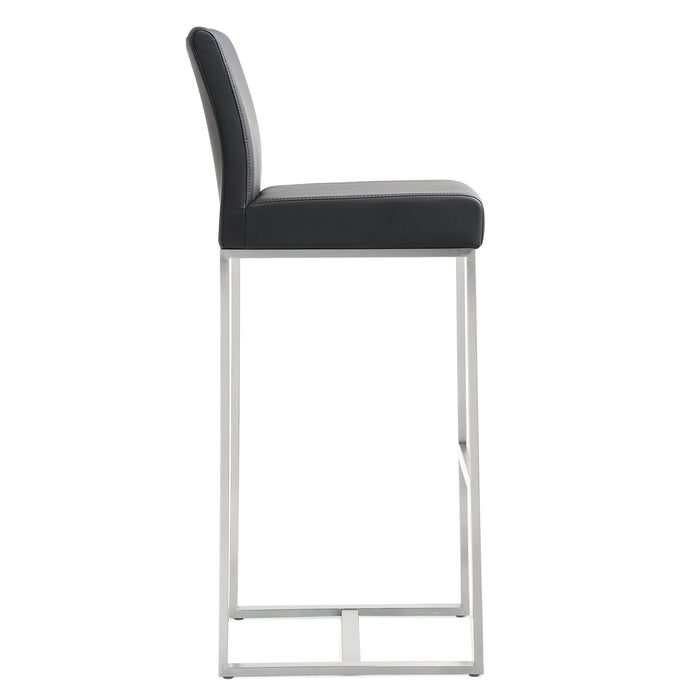 Denmark Black Stainless Steel Barstool - Set of 2 - UK - Home And Beyond