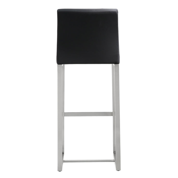 Denmark Black Stainless Steel Barstool - Set of 2 - UK - Home And Beyond