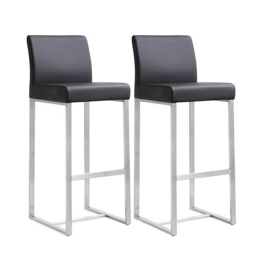 Denmark Black Stainless Steel Barstool Set of 2 image