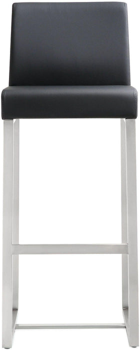 Denmark Performance Vegan Leather Stool with Silver Base - Set of 2