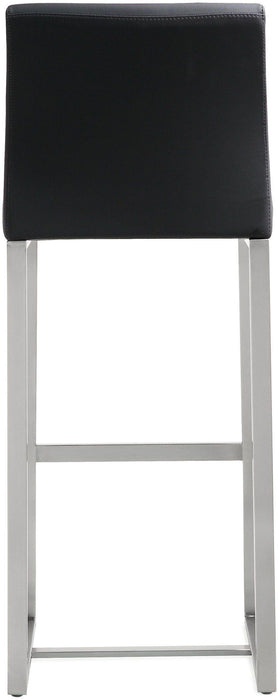 Denmark Performance Vegan Leather Stool with Silver Base - Set of 2