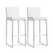 Denmark White Stainless Steel Barstool - Set of 2 - UK - Home And Beyond