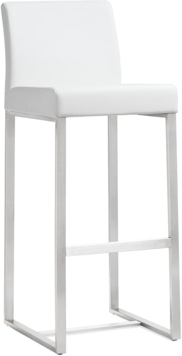 Denmark White Stainless Steel Barstool - Set of 2 - UK - Home And Beyond
