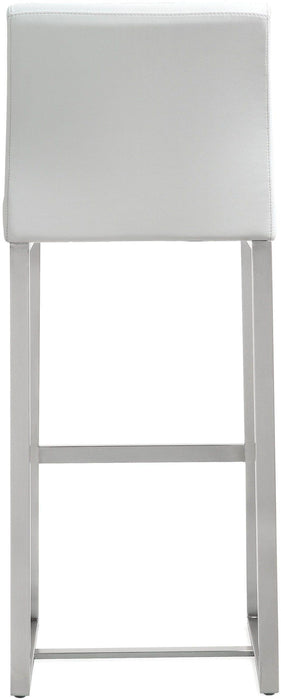 Denmark Performance Vegan Leather Stool with Silver Base - Set of 2