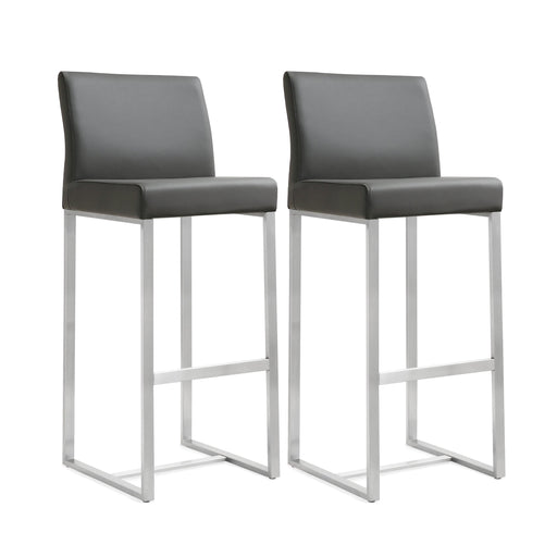 Denmark Grey Stainless Steel Barstool - Set of 2 - UK - Home And Beyond