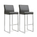Denmark Grey Stainless Steel Barstool - Set of 2 - UK - Home And Beyond