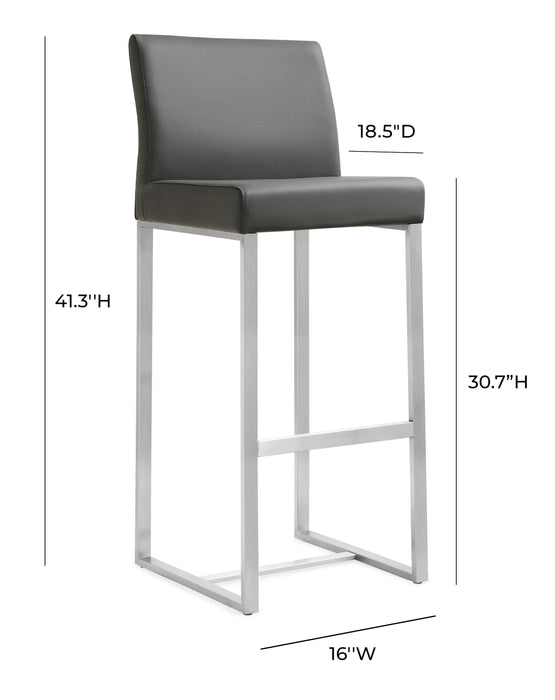 Denmark Grey Stainless Steel Barstool - Set of 2 - UK - Home And Beyond