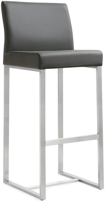 Denmark Performance Vegan Leather Stool with Silver Base - Set of 2