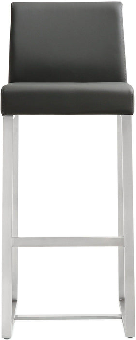 Denmark Performance Vegan Leather Stool with Silver Base - Set of 2