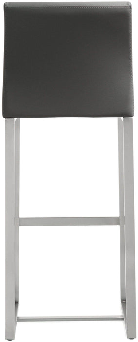 Denmark Performance Vegan Leather Stool with Silver Base - Set of 2