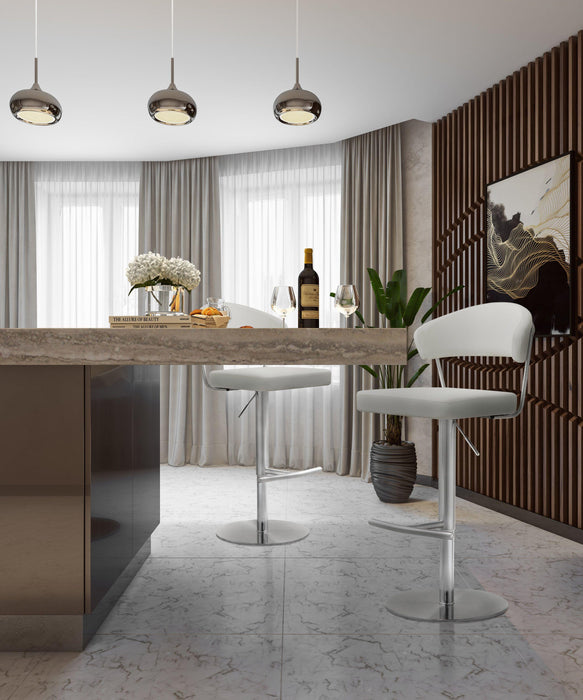 Cosmo Light Grey Stainless Steel Barstool - UK - Home And Beyond