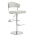 Cosmo Light Grey Stainless Steel Barstool - UK - Home And Beyond