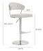 Cosmo Light Grey Stainless Steel Barstool - UK - Home And Beyond