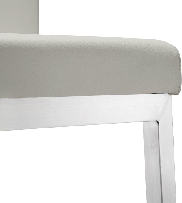 Parma Light Grey Stainless Steel Counter Stool - Set of 2 - UK - Home And Beyond