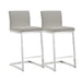 Parma Light Grey Stainless Steel Counter Stool Set of 2 image