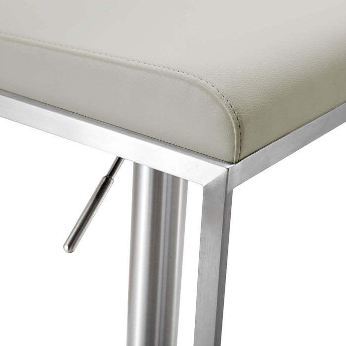 Amalfi Light Grey Vegan Leather Stool - UK - Home And Beyond