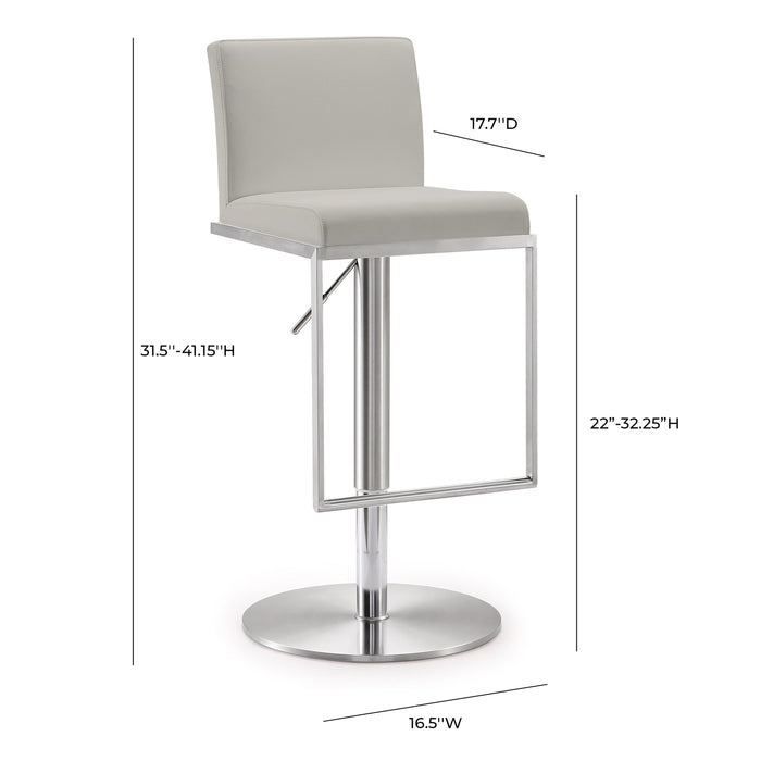 Amalfi Light Grey Vegan Leather Stool - UK - Home And Beyond