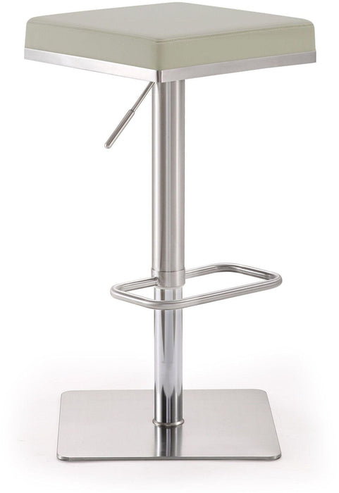 Bari Light Grey Stainless Steel Barstool - Home And Beyond