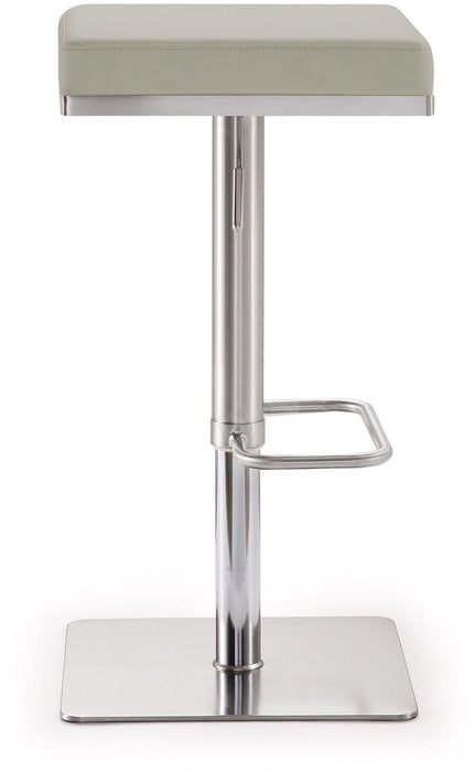 Bari Light Grey Stainless Steel Barstool - Home And Beyond