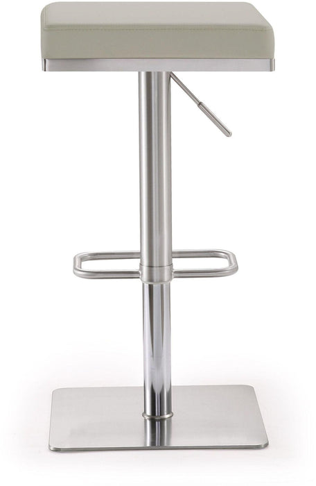 Bari Light Grey Stainless Steel Barstool - Home And Beyond