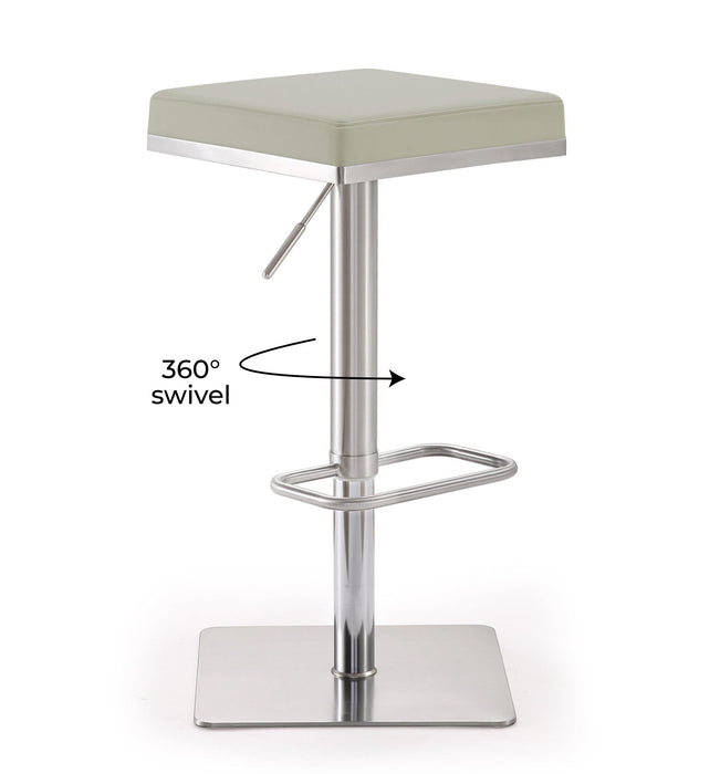 Bari Light Grey Stainless Steel Barstool - Home And Beyond
