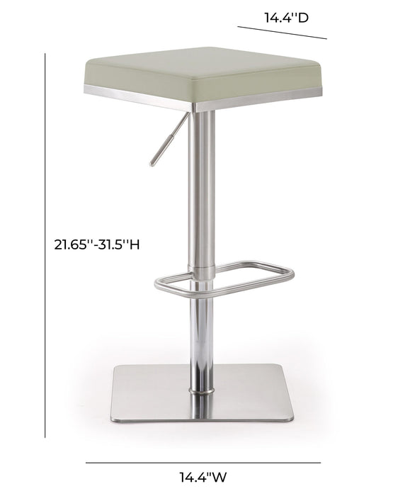 Bari Light Grey Stainless Steel Barstool - Home And Beyond