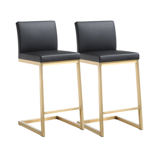 Parma Black Gold Steel Counter Stool Set of 2 image