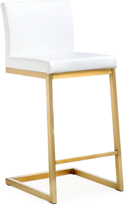 Parma White Gold Steel Counter Stool - Set of 2 - UK - Home And Beyond