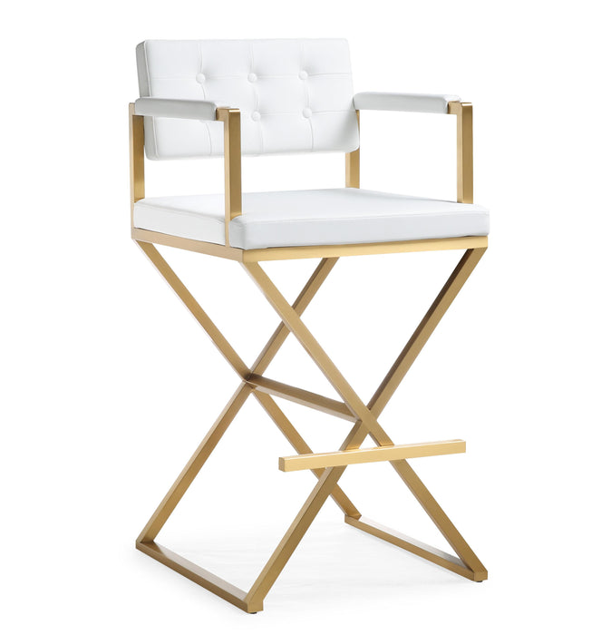 Director White Gold Steel Barstool image