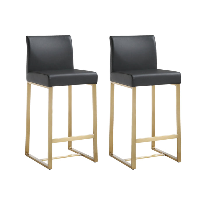 Denmark Black Gold Steel Counter Stool - Set of 2 - UK - Home And Beyond