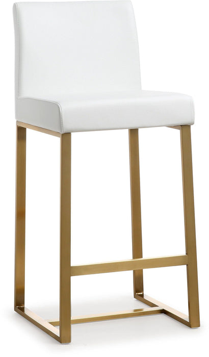 Denmark White Gold Steel Counter Stool - Set of 2 - UK - Home And Beyond