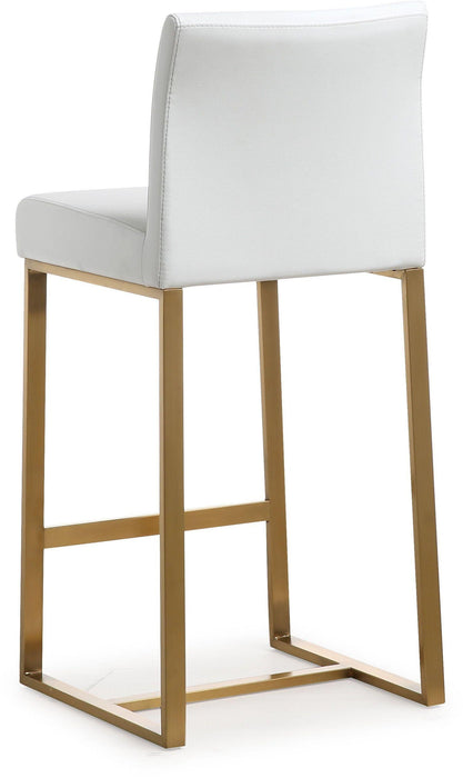 Denmark White Gold Steel Counter Stool - Set of 2 - UK - Home And Beyond