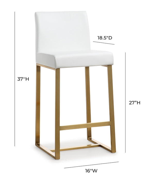 Denmark White Gold Steel Counter Stool - Set of 2 - UK - Home And Beyond