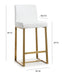 Denmark White Gold Steel Counter Stool - Set of 2 - UK - Home And Beyond